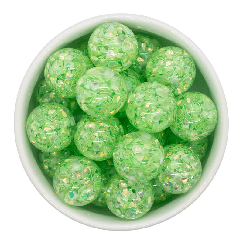 Pistachio Sequin Filled Beads 20mm (Package of 10)