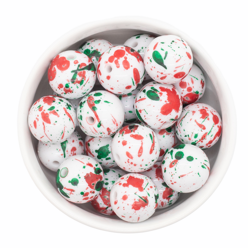 Christmas Splatter Beads 20mm