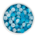 Turquoise & Clear Duo Crackle Beads 12mm (Package of 20)