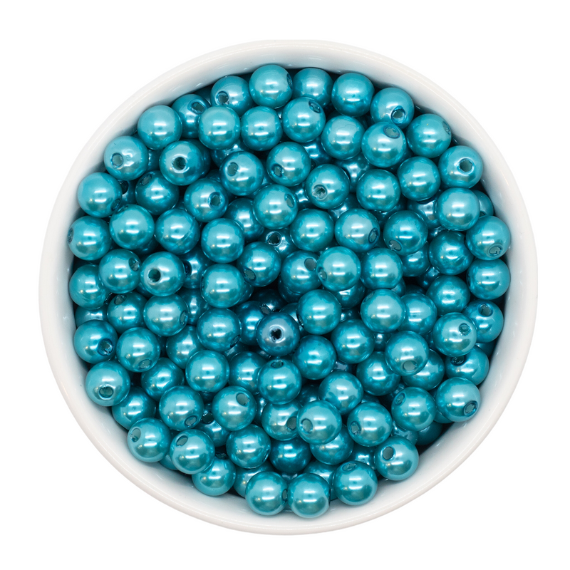 Teal Pearl Beads 8mm