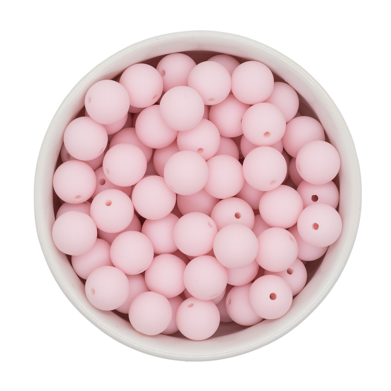 Powder Pink Chalk Matte Beads 12mm