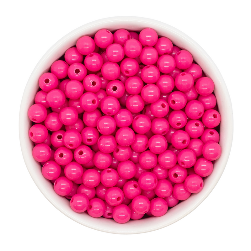 Hot Pink Solid Beads 8mm (Package of Approx. 50 Beads)