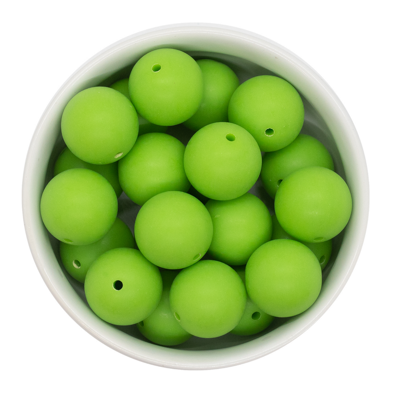 Lime Green Chalk Matte Beads 20mm (Package of 10)