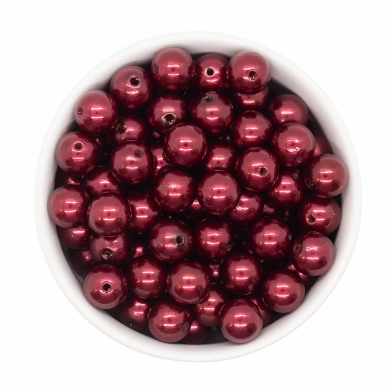 Garnet Pearl Beads 12mm