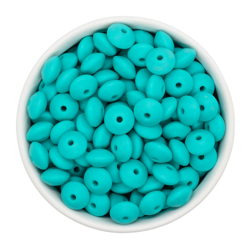 Robin Egg Silicone Lentil Beads 7x12mm (Package of 20)
