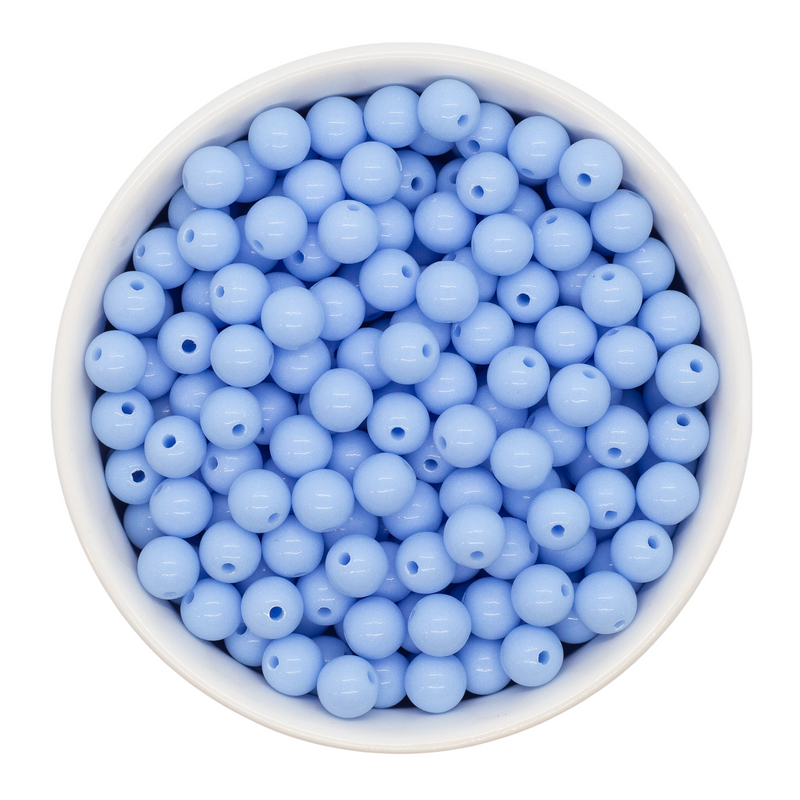 Sky Blue Solid Beads 8mm (Package of Approx. 50 Beads)