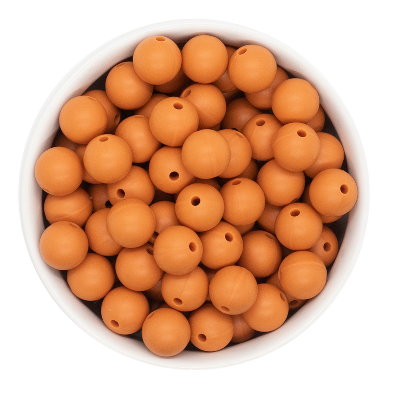 Burnt Orange Silicone Beads 12mm (Package of 20)