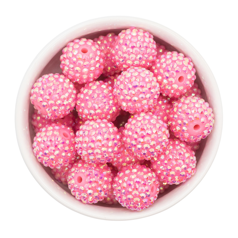 Bubblegum Pink Rhinestone Beads 20mm (Package of 10)