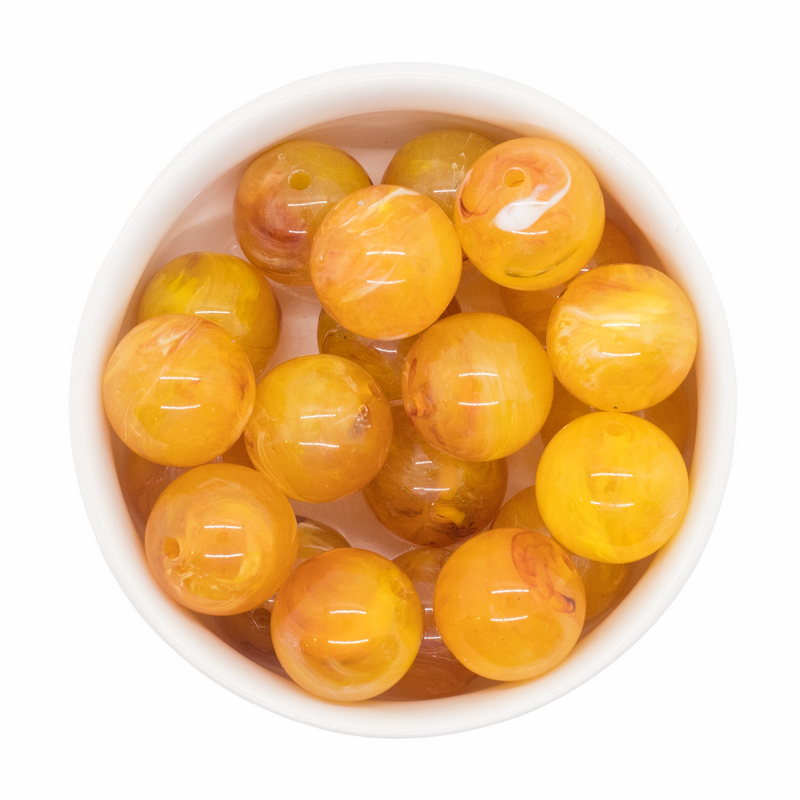 Mustard Marble Bead 20mm (Package of 10)