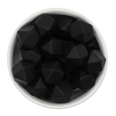 Black Hexagon Silicone Beads 17mm (Package of 5)
