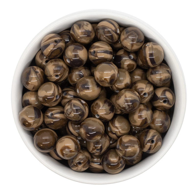 Brown Camouflage Beads 12mm