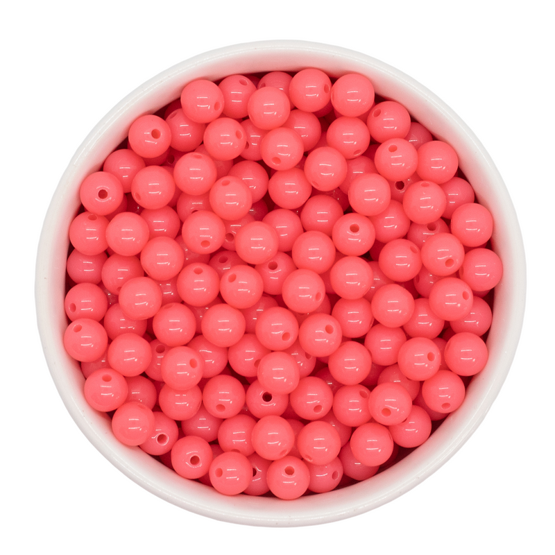 Neon Pink Solid Beads 8mm (Package of Approx. 50 Beads)
