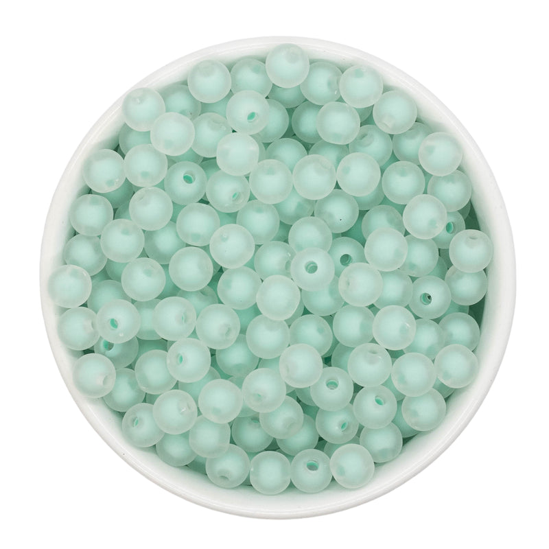 Fresh Mint Frosted Beads 8mm (Package of Approx. 50 Beads)