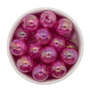Wild Berry Iridescent Crackle Beads 20mm (Package of 10)