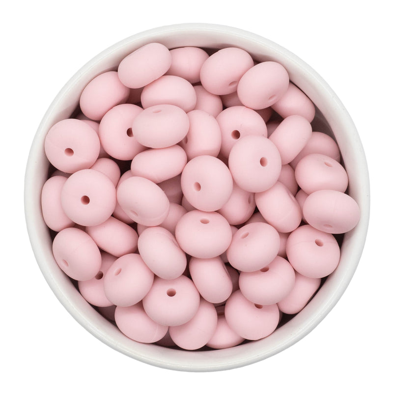 Powder Pink Silicone Abacus Beads 8x14mm (Package of 10)