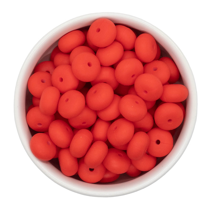 Red Silicone Abacus Beads 8x14mm