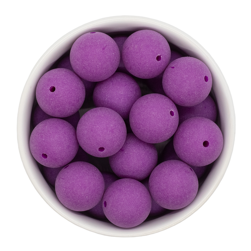 Neon Purple Chalk Matte Beads 20mm