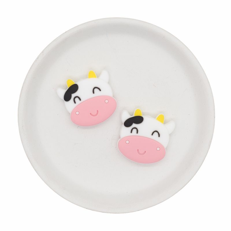 Cow Silicone Focal Bead 30x28mm
