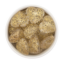 Gold Etched Detail Heart Bead 27x30mm
