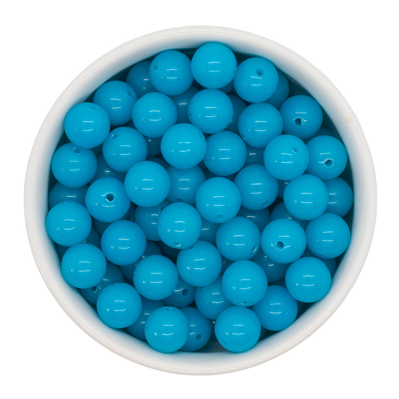 Neon Blue Solid Beads 12mm (Package of 20)
