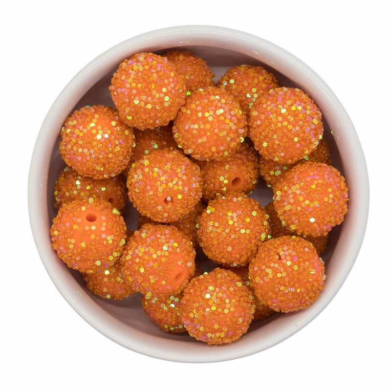 Tangerine Chunky Glitter Beads 20mm (Package of 10)