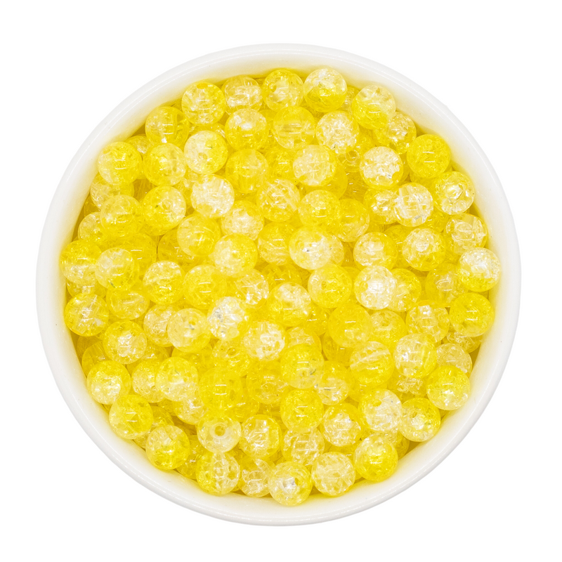 Daffodil & Clear Duo Crackle Beads 8mm