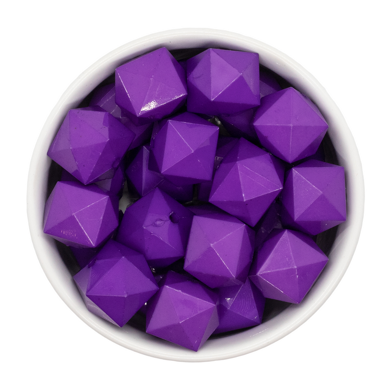 Violet Solid Cube Beads 20mm