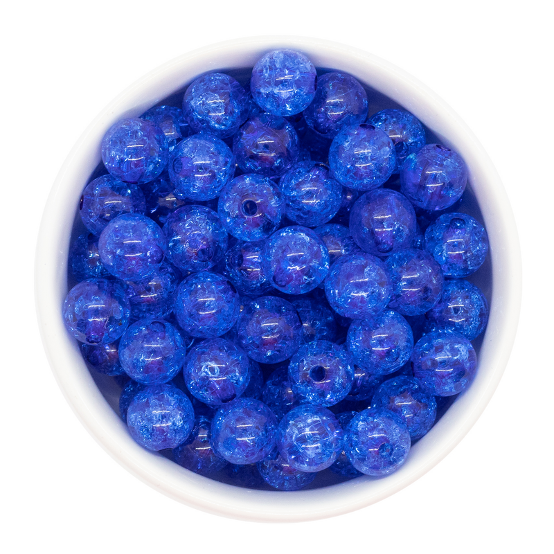 Royal Blue Crackle Beads 12mm (Package of 20)