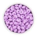 Lilac Silicone Lentil Beads 7x12mm (Package of 20)