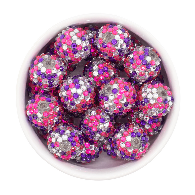 Girl Power Confetti Rhinestone Beads 20mm