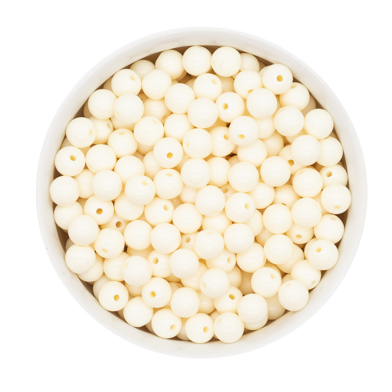 Ivory Solid Beads 8mm (Package of Approx. 50 Beads)