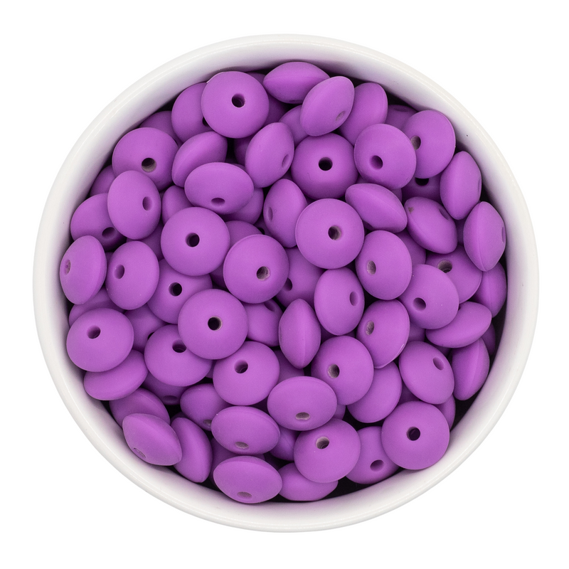 Orchid Silicone Lentil Beads 7x12mm (Package of 20)