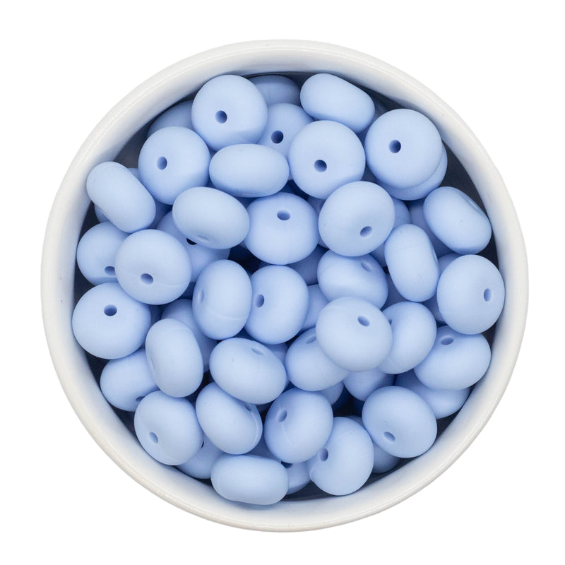 Light Blue Silicone Abacus Beads 8x14mm (Package of 10)