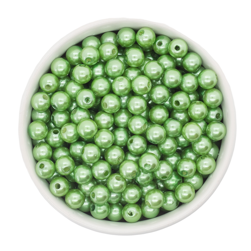Spring Green Pearl Beads 8mm (Package of Approx. 50 Beads)
