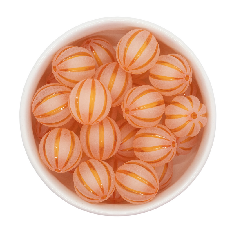 Orange Frosted Pumpkin Beads 20mm