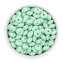 Mint Green Silicone Lentil Beads 7x12mm (Package of 20)