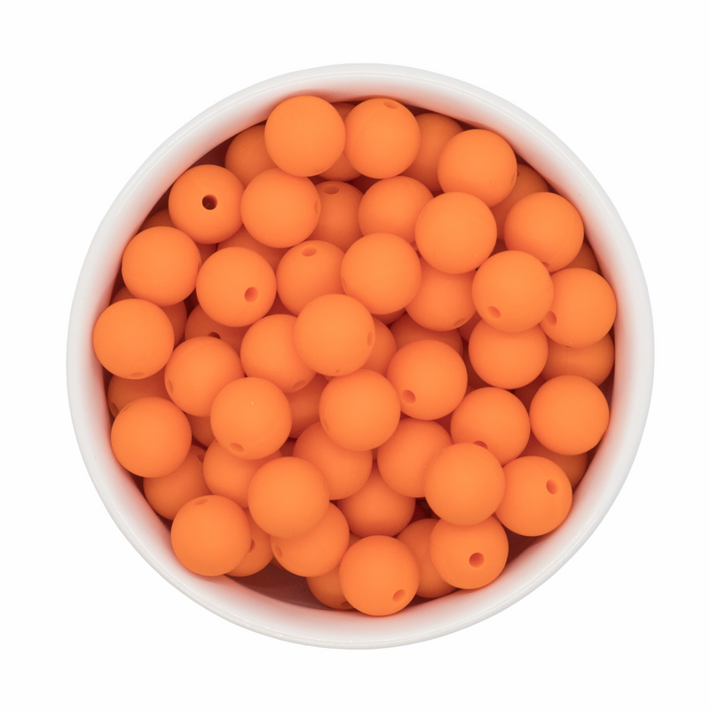 Orange Silicone Beads 12mm
