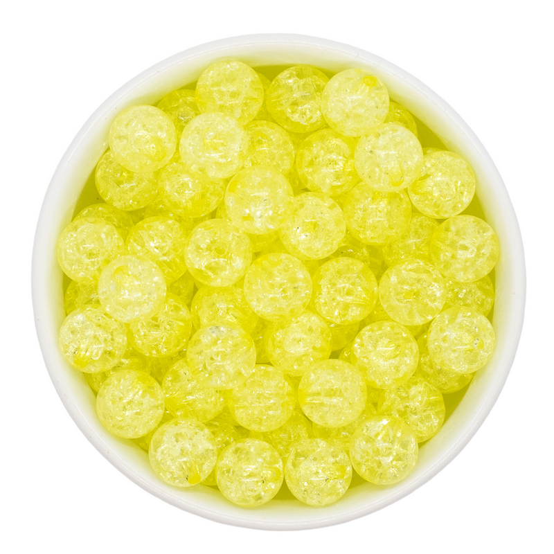 Daffodil Crackle Beads 12mm