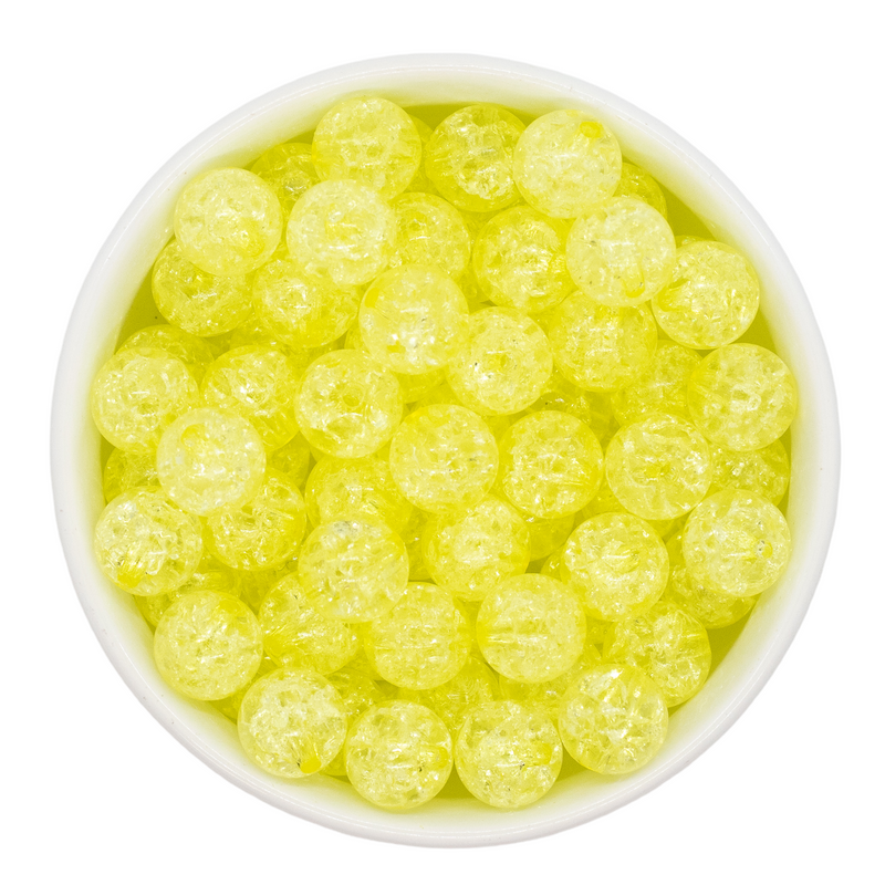 Daffodil Crackle Beads 12mm (Package of 20)