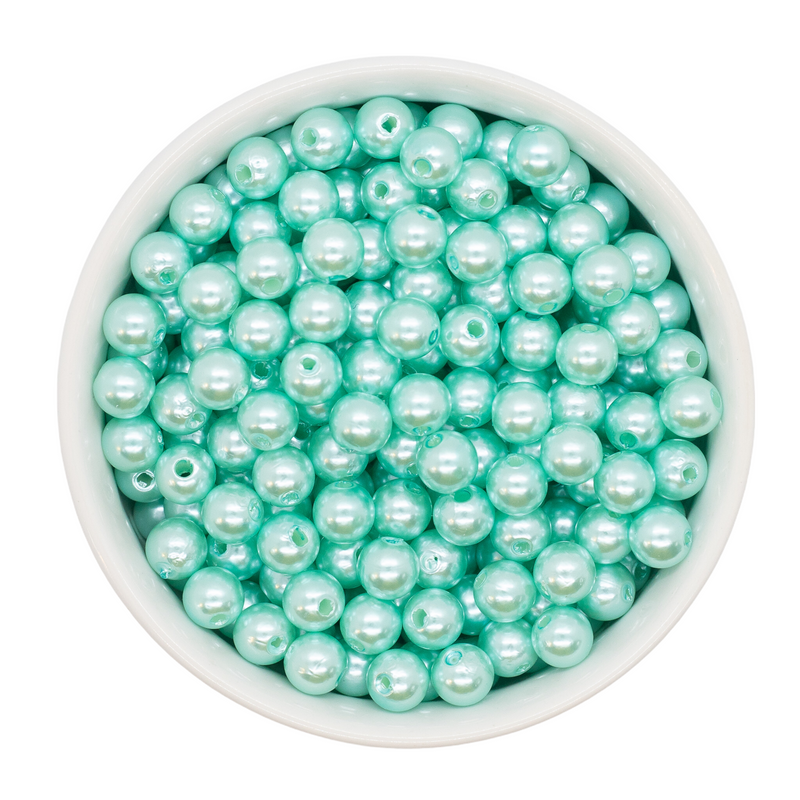 Fresh Mint Pearl Beads 8mm (Package of Approx. 50 Beads)