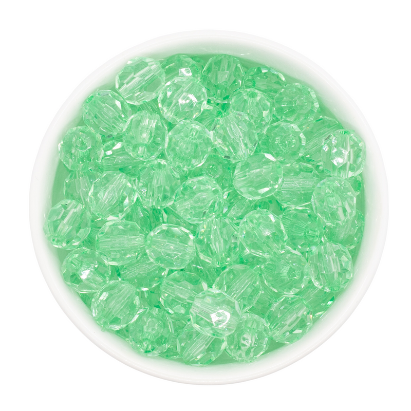 Mint Green Translucent Facet Beads 12mm (Package of 20)