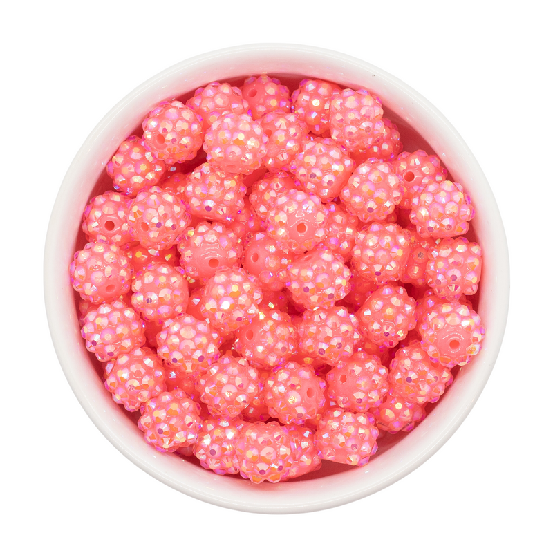 Neon Pink Rhinestone Beads 12mm (Package of 20)