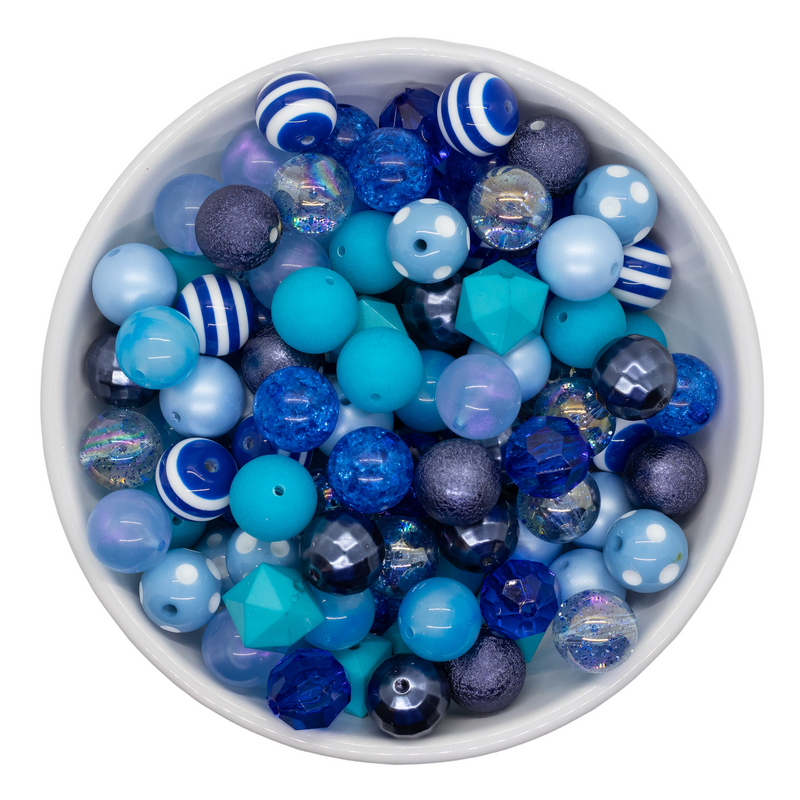 Shades of Blue 20mm Bead Mix (Package of 50)