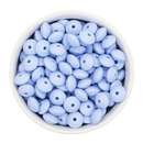 Light Blue Silicone Lentil Beads 7x12mm (Package of 20)