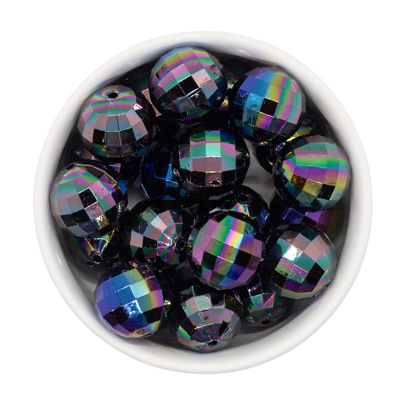 Black Iridescent Disco Beads 20mm (Package of 10)