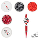 Love Baseball Silicone Focal Bead 28mm (Package of 2)