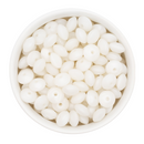 Off White Pearlized Silicone Lentil Beads 7x12mm (Package of 20)