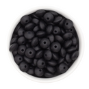 Black Silicone Lentil Beads 7x12mm (Package of 20)
