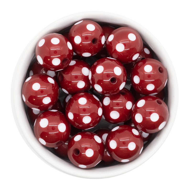 Garnet Polka Dot Beads 20mm (Package of 10)