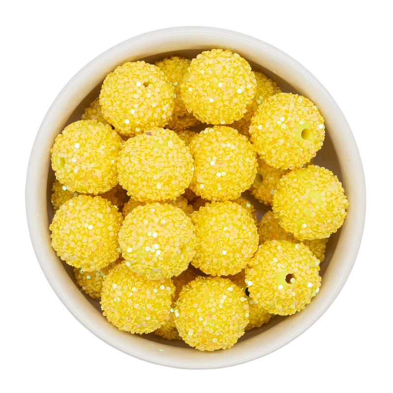 Daffodil Chunky Glitter Beads 20mm
